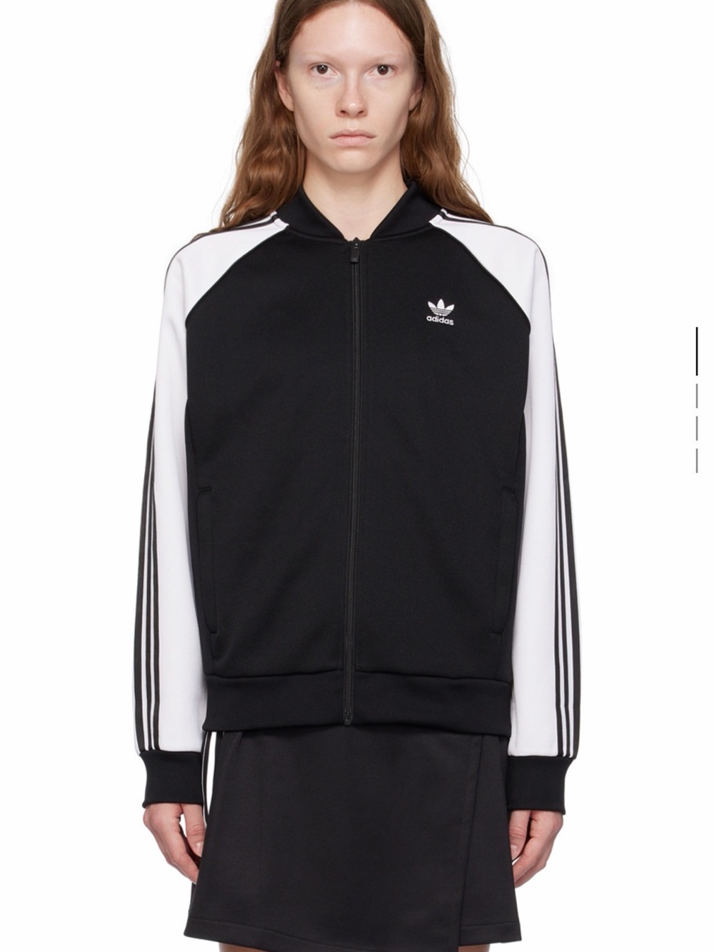 adidas Originals Black and White Three-Stripe Track Jacket